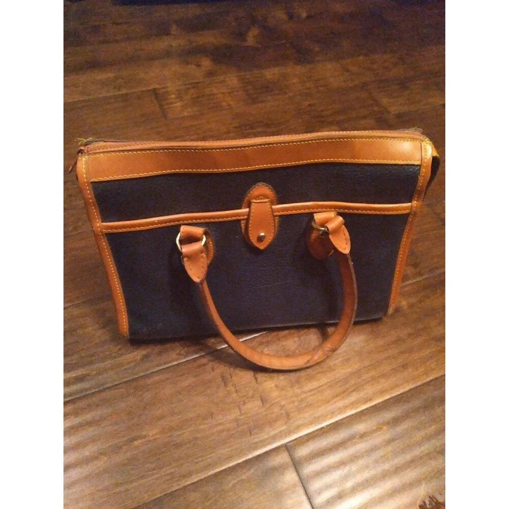 Dooney‎ & Bourke Satchel Handbag Top Handle Leather Trim Vintage Purse